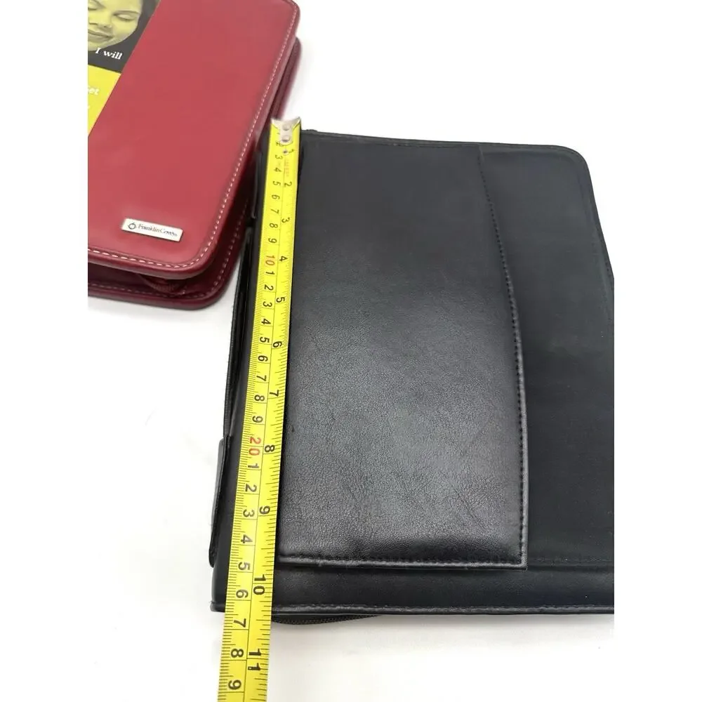 Vintage Lot Of 3 Franklin Covey Daytimer Ring Binder Organizer Black Red